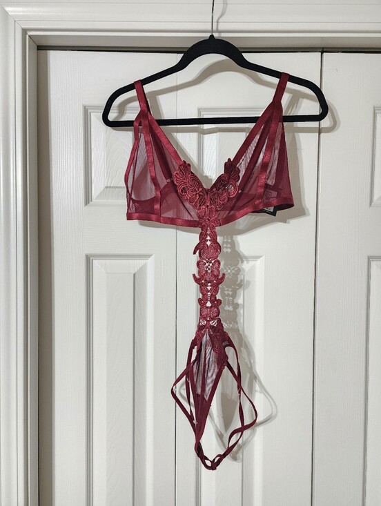 Dolls Kill Other - Lingerie Onesie Floral Lace